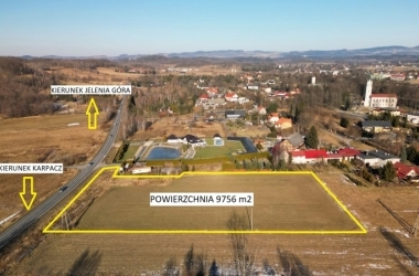 DLA INWESTORA - DZIAŁKA BUDOWLANA NA TRASIE KARPACZ-JELENIA GÓRA ZABUDOWA JEDNORODZINNA+USŁUGI
