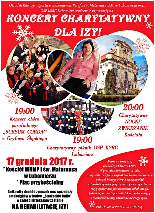 Apartamenty Szklarska Poręba DOMO, charytatywny koncert dla Izy Sokołowskiej w Lubomierzu